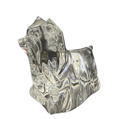 Vintage Baccarat Crystal Yorkshire Terrier Figurine