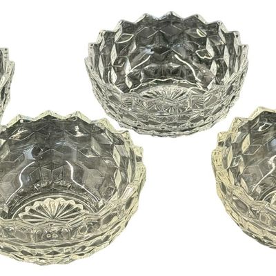 Vintage Fostoria American Flared Cupped Bowls- Lot of 4