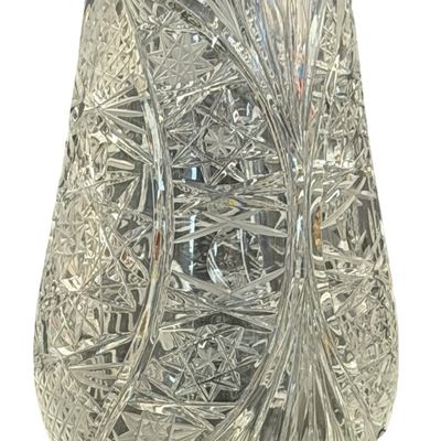 Vintage Tall Crystal Wine Decanter Bohemian Cut Crystal