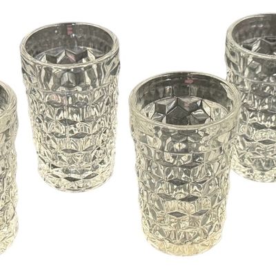 Vintage Fostoria American Clear Flat Juice Glass Tumblers - Lot of 6