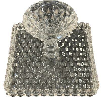 Vintage Fostoria American Clear Glass Square Cake Stand