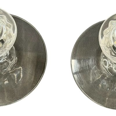 Vintage Fostoria American Clear Glass Candle Holders - Set of 2