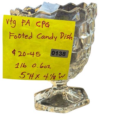 Vintage Fostoria American Clear Pressed Glass Footed Candy Dish