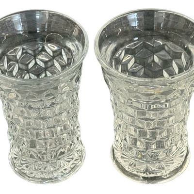 Vintage Fostoria American Clear Pressed Glass Flared Juice Tumbler - Lot of 4
