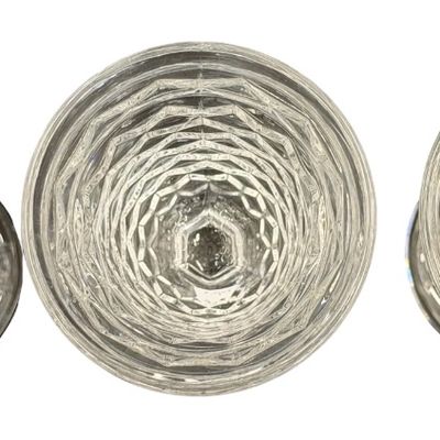 Vintage Fostoria American Clear Pattern Juice Footed Tumbler Glass - Set of 3