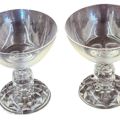 Vintage Fostoria Clear Crystal Champagne Glass Bundle - Lot of 4