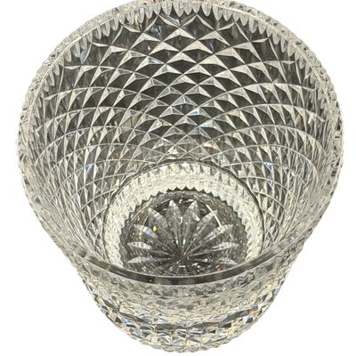 Vintage Baccarat Clear Crystal All-Over Diamond Pattern Vase