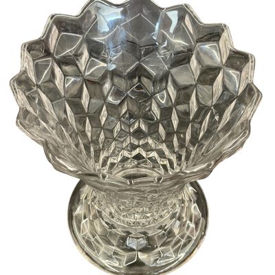 Vintage Fostoria American Clear Glass Tall Flared Swung Vase