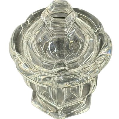 Vintage Baccarat Harcourt Missouri French Crystal Mustard Jar with Lid