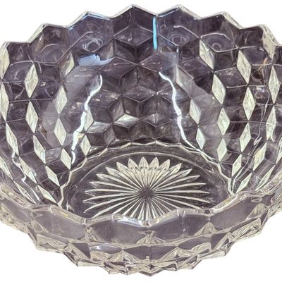 Vintage Fostoria American Clear Pressed Glass Serving Bowl