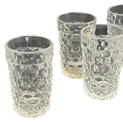 Vintage Fostoria American Clear Flat Juice Glass Tumblers - Lot of 6