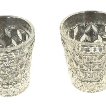 Vintage Fostoria American Clear Glass Shot Whiskey Glasses | Lot of 4