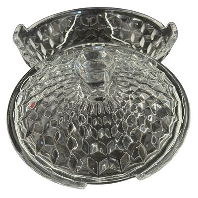 Vintage Fostoria American Clear Pressed Covered Lemon Dish with Lid
