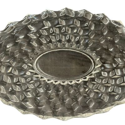 Large Fostoria Clear Glass Oval Torte Serving Platter