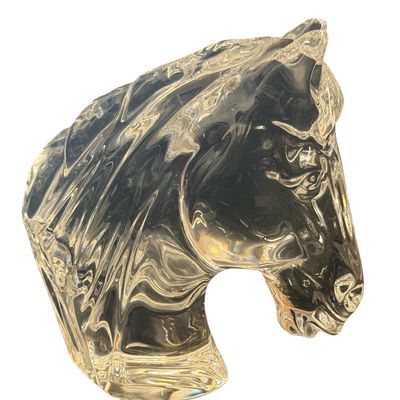 Vintage Waterford Crystal Horse Head Sculpture Designed By Fred Curtis