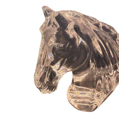 Vintage Waterford Crystal Horse Head Sculpture Designed By Fred Curtis