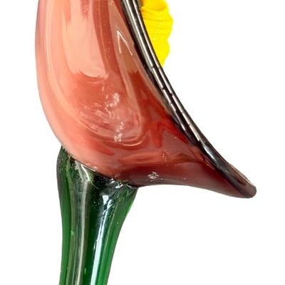 Vintage Hand-Blown Art Glass Calla Lily Flower Sculpture 16"