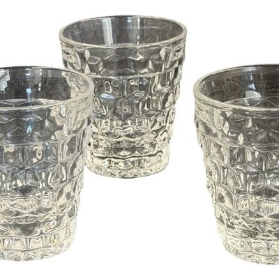 Vintage Fostoria Clear Pressed Straight-Sided Juice or Cocktail Tumblers - Lot of 5
