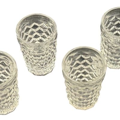 Vintage Fostoria American Clear Flat Juice Glass Tumblers - Lot of 6