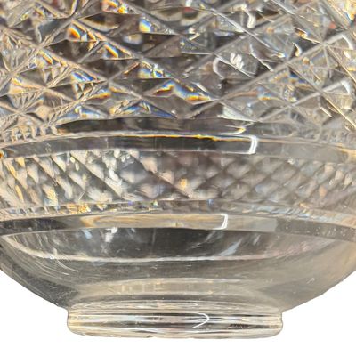 Vintage Waterford Crystal Glandore Pattern Cut-Lead Crystal Round Rose Bowl featuring a Distinctive Laurel Leaf Band and Diamond Cutting
