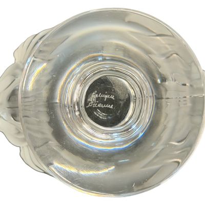 **SIGNED** Vintage Lalique France Frosted Crystal Lion Head Cigarette Holder