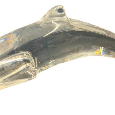 Vintage Baccarat French Crystal Diving Dolphin Figurine