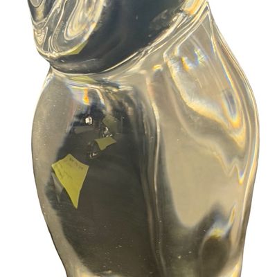 Vintage Baccarat Clear Crystal Owl Figurine Paper Weight