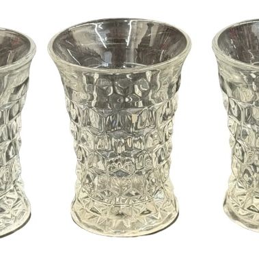 Vintage Fostoria American Clear Pressed Glass Flared Juice Tumbler - Lot of 5
