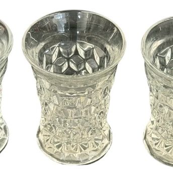 Vintage Fostoria American Clear Pressed Glass Flared Juice Tumbler - Lot of 5
