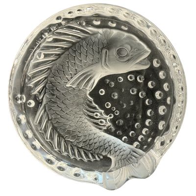 Vintage Lalique France "Concarneau" Koi Fish Crystal Dish or Cigar Ashtray