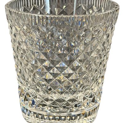 Vintage Baccarat Clear Crystal All-Over Diamond Pattern Vase