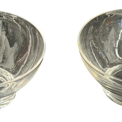 Vintage Clear Glass Footed Dessert Bowls - Lot of 6