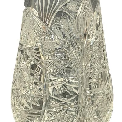 Vintage Tall Crystal Wine Decanter Bohemian Cut Crystal