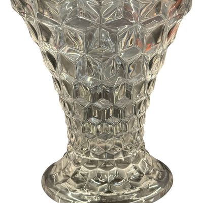 Vintage Fostoria American Clear Glass Tall Flared Swung Vase