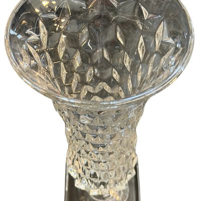 Vintage Fostoria American Clear Pressed Footed Flared Vase
