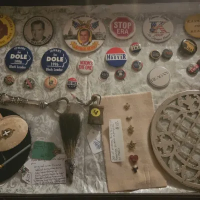 Sale Photo Thumbnail #56: political pins and other interesting unique items