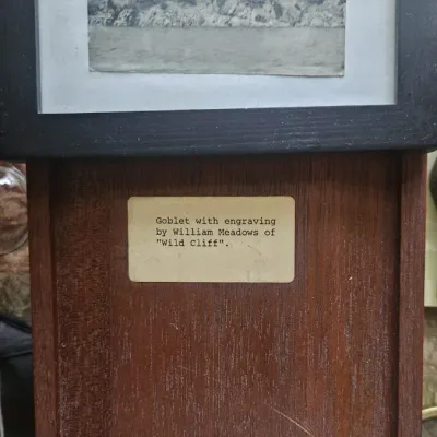 Sale Photo Thumbnail #46: One of a kind etching by a famous artist of a stately home in Maine which was torn down by the Rockefellers for "blocking their view".