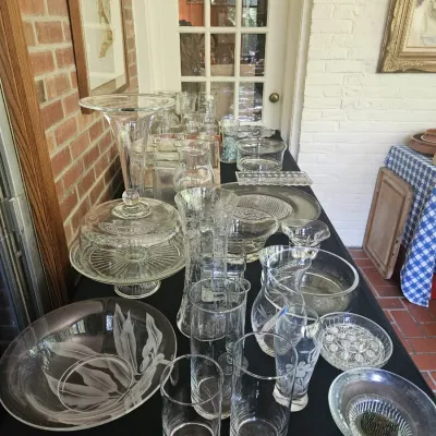 Sale Photo Thumbnail #37: lots of glassware and vases
