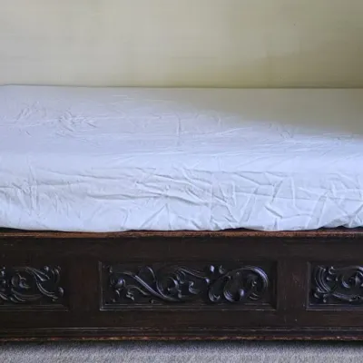 Sale Photo Thumbnail #6: Gothic day bed from 1900. fits twin (single) size bed. Have 4 other more every day twin beds and frames for sale too.