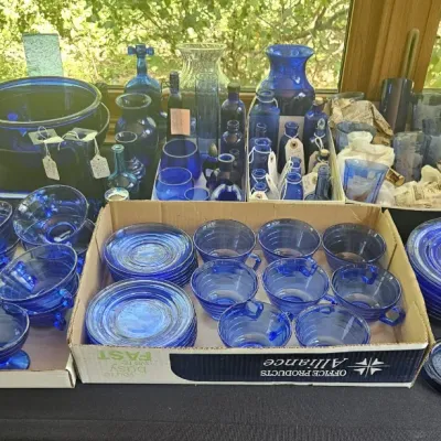 Sale Photo Thumbnail #41: Blue Depression glass