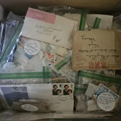 Sale Photo Thumbnail #47: 5 large boxes of stamps from around the world. collected from the civil war through perhaps 2010.