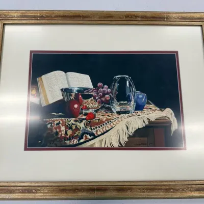 Gary D. Curtis Limited Edition Still Life Print #6/145 Framed Wine & Grapes 