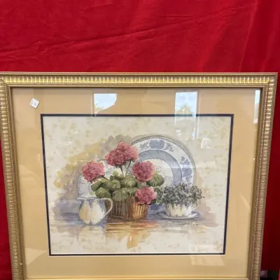 Dawna Barton Floral Pot & China Set Painting 