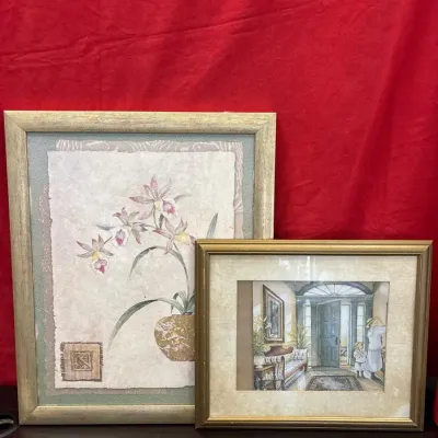 Asian Art & Mother And Daughter Small Framed Picture
