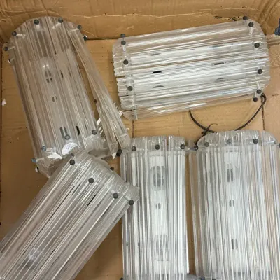 Lot of Vintage Lucite Ribbed Wall Sconce / Vanity Light Shades  Approx. 12” 