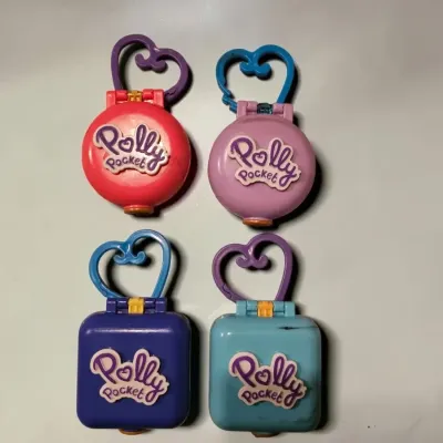 Vintage Polly Pocket Micro Compact Playsets with Figures and Accessories Lot of 4
