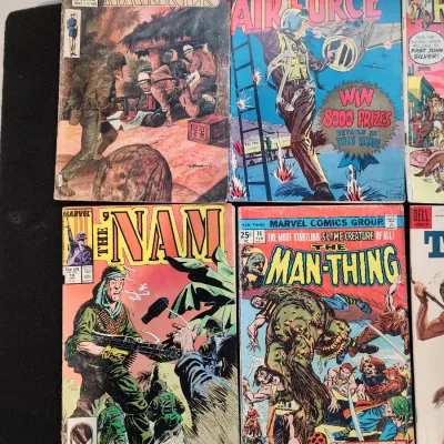 Vintage Comic Lot - Marvel The 'Nam Man-Thing Tarzan Adam-12 Silver Bronze
