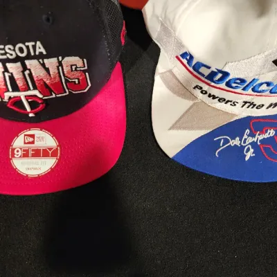 Vintage Sports & Automobilia Hat Lot | NASCAR, Vikings, Padres