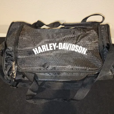 Harley-Davidson #1 Red White Blue Logo Black Duffel Gym Bag , Coasters & more