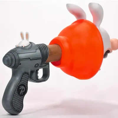 McFarlane Toys Rayman Raving Rabbids Super Plunger Blaster Fart Gun Working
